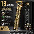 Vintage T9 Professional Hair & Beard Trimmer – Cordless Rechargeable Hair Clipper