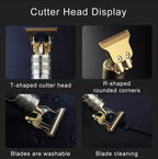 Vintage T9 Professional Hair & Beard Trimmer – Cordless Rechargeable Hair Clipper