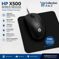 Crazy Deal – HP X500 Wired Mouse & Gaming Mouse Pad Combo