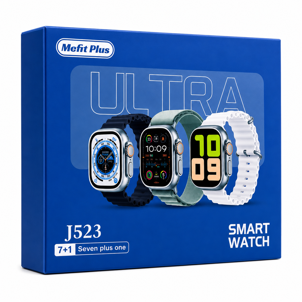 7-in-1 Ultra Smart Watch with 7 Interchangeable Straps – Bluetooth Calling & Fitness Tracker
