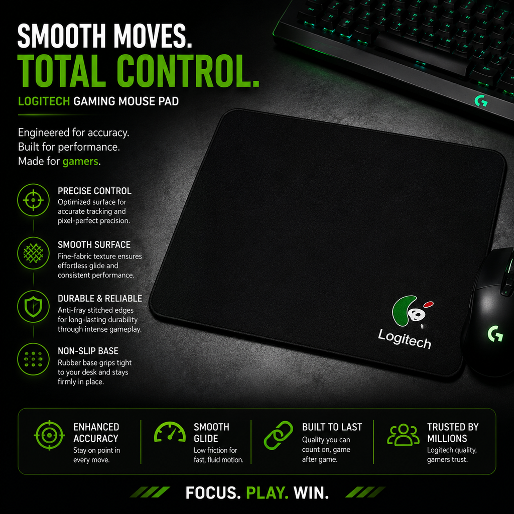 Logitech Mouse Pad – Anti-Slip Soft Cloth Mouse Pad