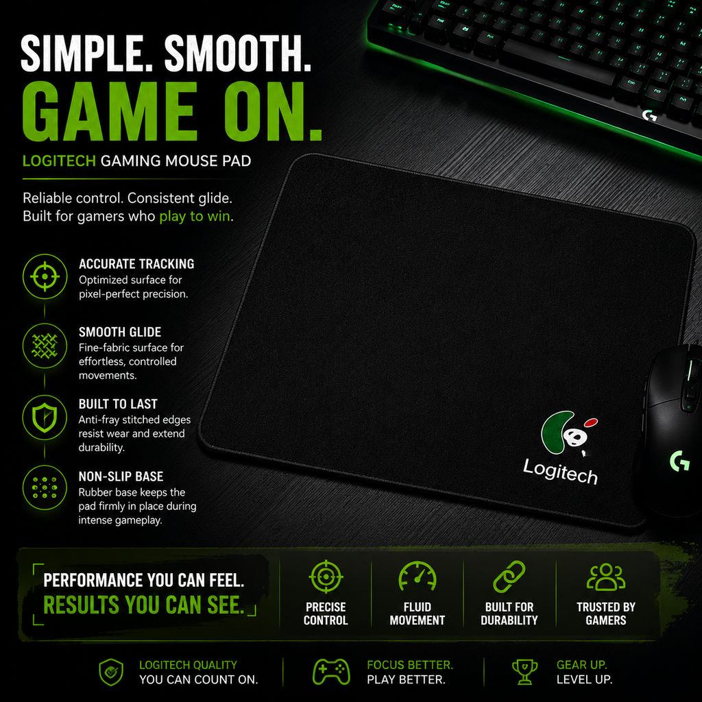 Logitech Mouse Pad – Anti-Slip Soft Cloth Mouse Pad