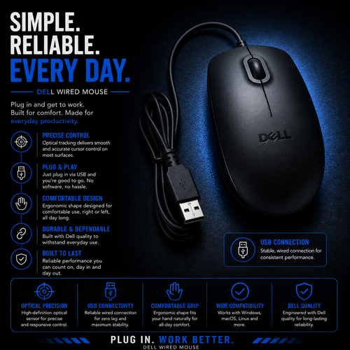 Dell Wired USB Optical Mouse